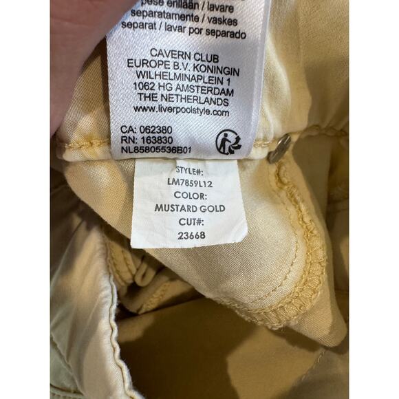 Liverpool Los Angeles Hi-Rise Chloe Slim Crop Peddle Pusher Yellow Size 6/28 - Picture 6 of 8